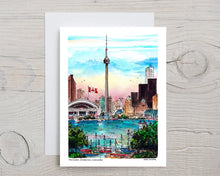 Load image into Gallery viewer, Greeting Card: Toronto Sunset Skyline (Vertical)