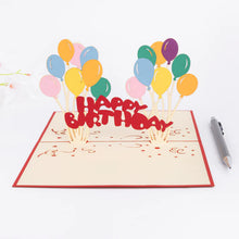 Load image into Gallery viewer, Greeting Card: Pop-Up Birthday Balloons