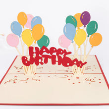 Load image into Gallery viewer, Greeting Card: Pop-Up Birthday Balloons