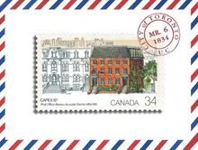 Load image into Gallery viewer, Postcard: Toronto's First Post Office Stamp