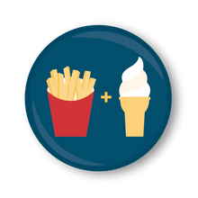 Load image into Gallery viewer, Greeting Card with Pin: Fries & Ice-Cream