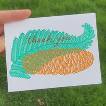 Load and play video in Gallery viewer, Greeting Card: Thank You - Fern & Pinecone
