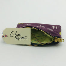 Load image into Gallery viewer, Zip Wallet: HASHTAG EGGPLANT