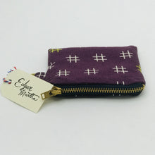 Load image into Gallery viewer, Zip Wallet: HASHTAG EGGPLANT