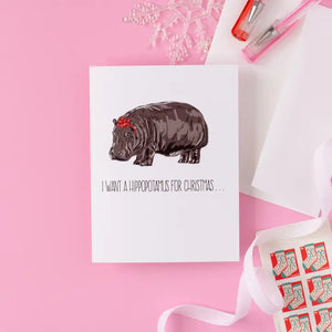 Greeting Card: A Hippopotamus For Christmas