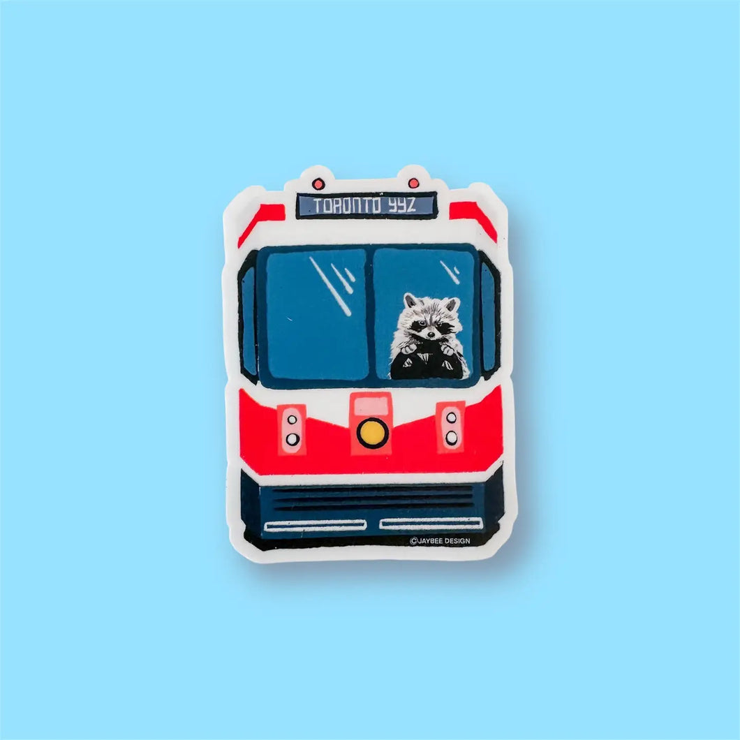 Sticker: YYZ Streetcar Raccoon