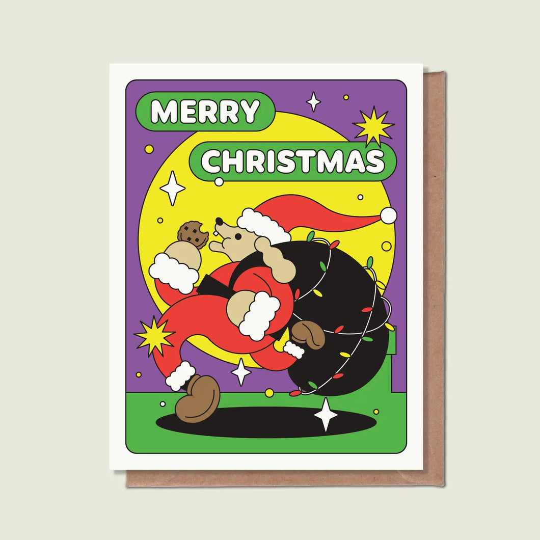 Greeting Card: Santa with a Cookie