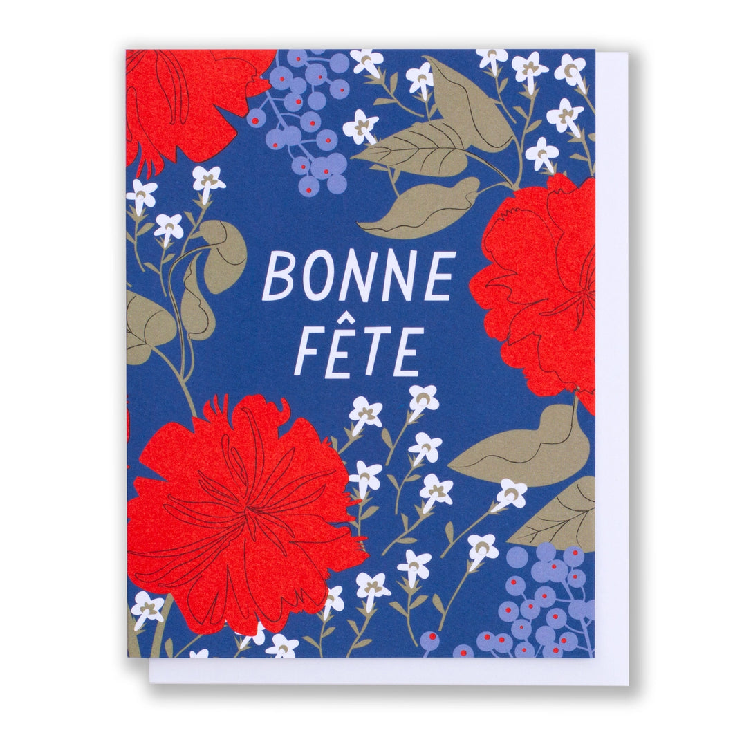 Greeting Card: Bonne Fête (Floral)