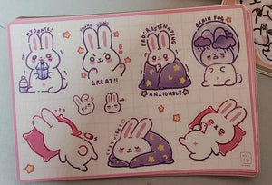 Sticker Sheet: Moody Bunny