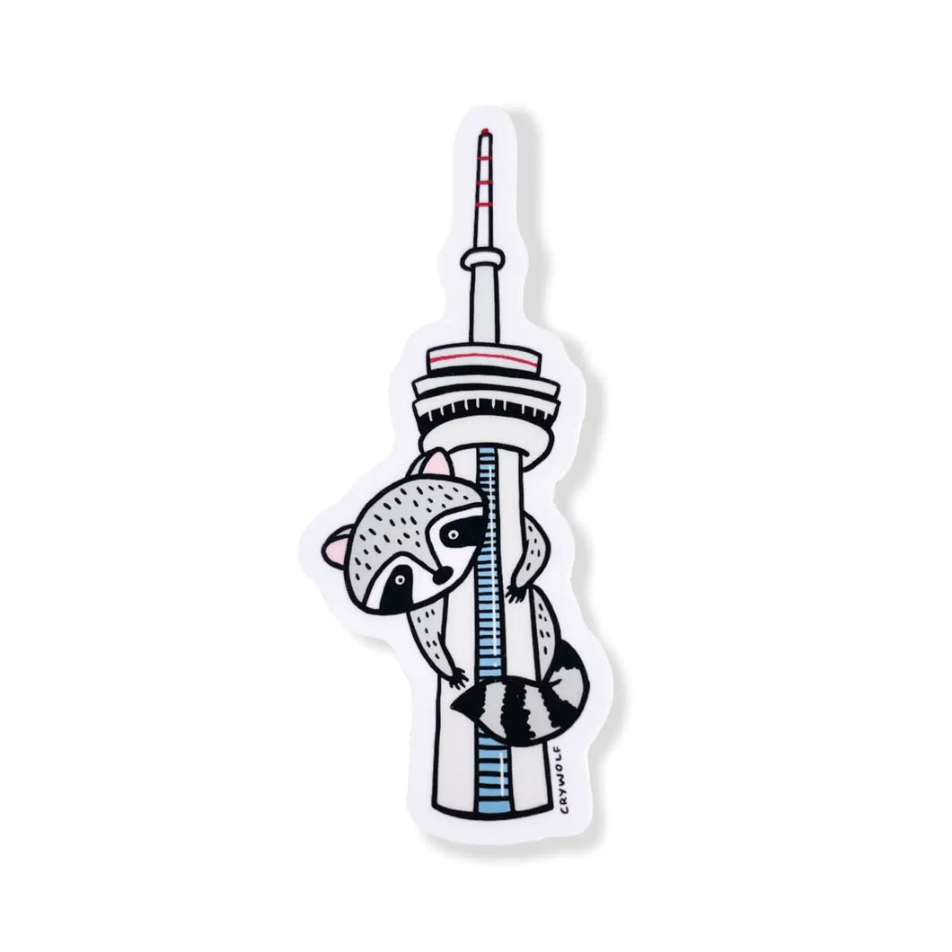 Sticker: CN Tower Raccoon