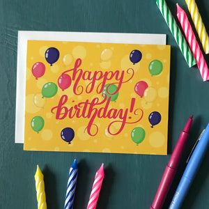 Greeting Card: Happy Birthday Balloons