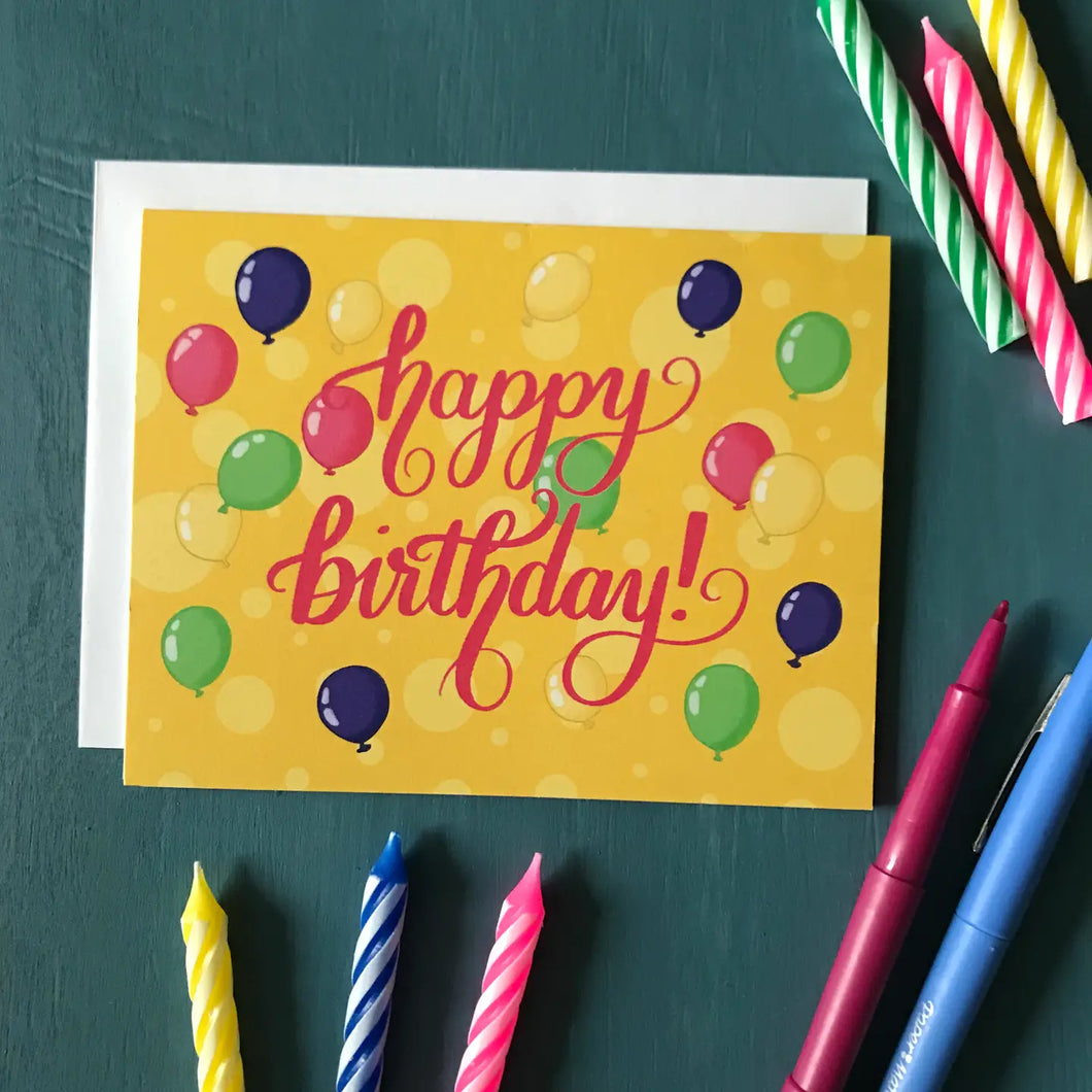 Greeting Card: Happy Birthday Balloons