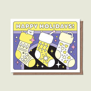 Greeting Card: Happy Holiday Stockings