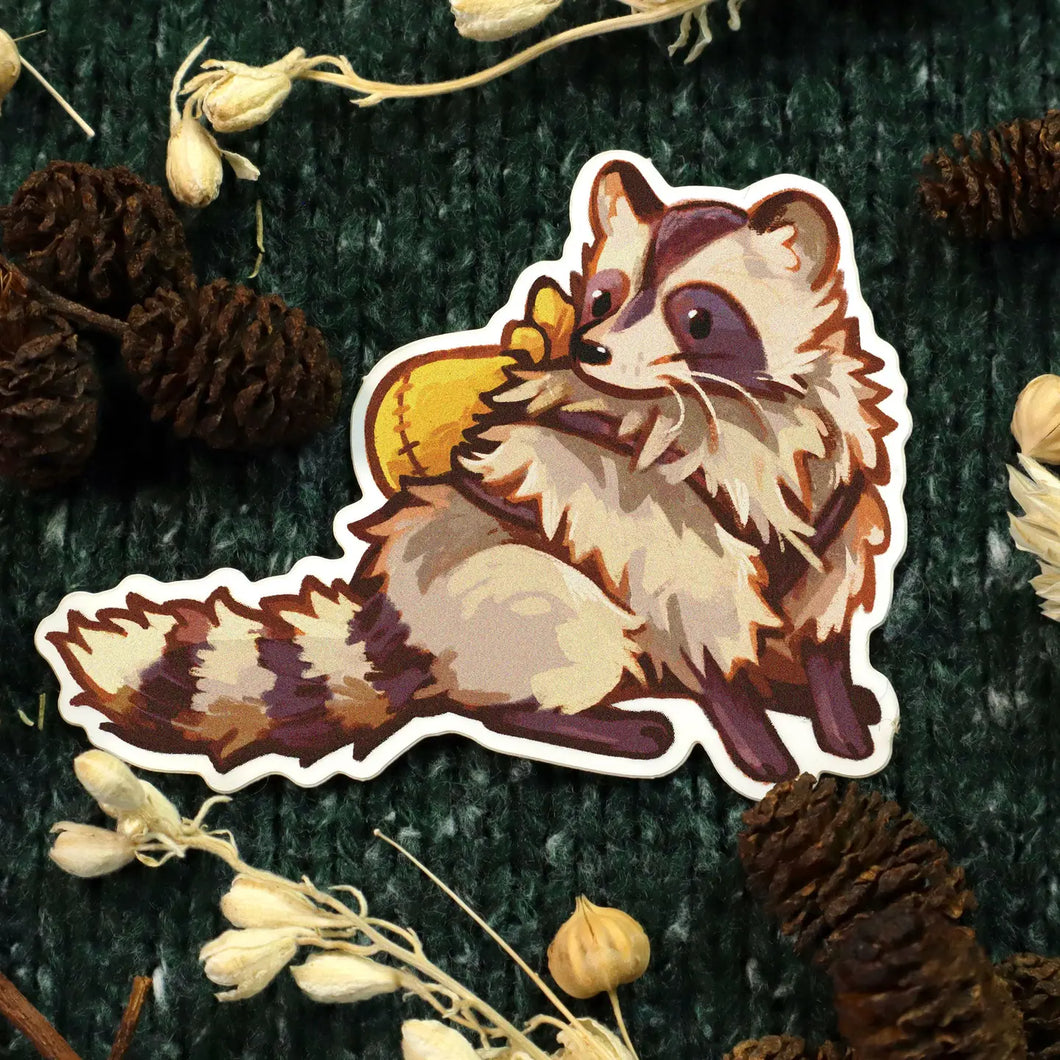 Sticker: Backpack Raccoon
