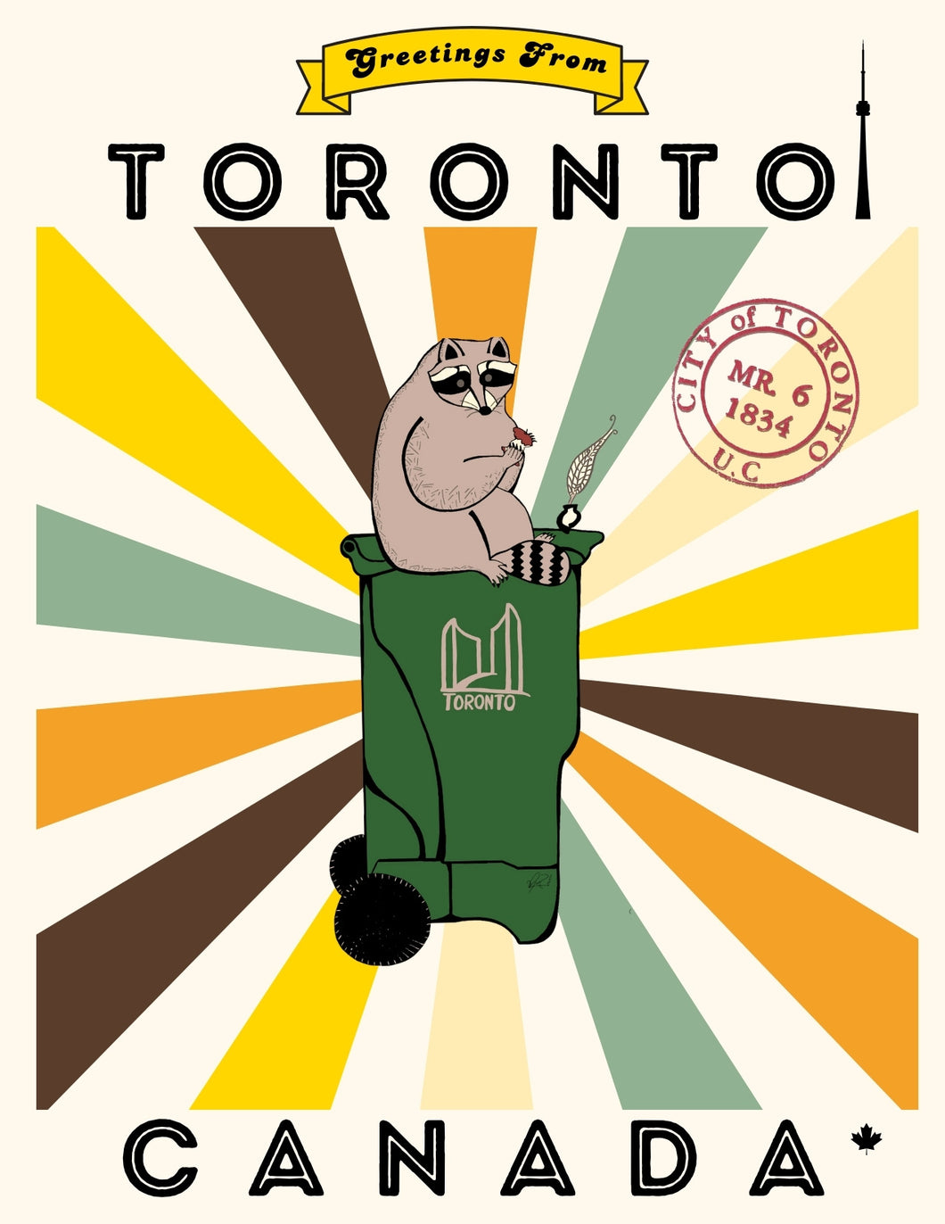 Postcard: Toronto Raccoon