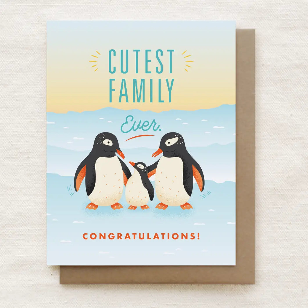 Greeting Card: Cutest Family Ever Penguins