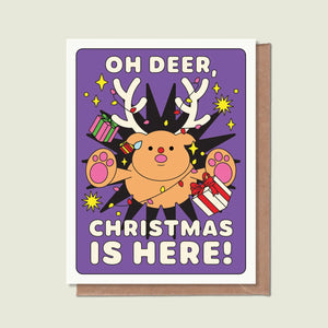 Greeting Card: Oh Deer! Christmas is Here!