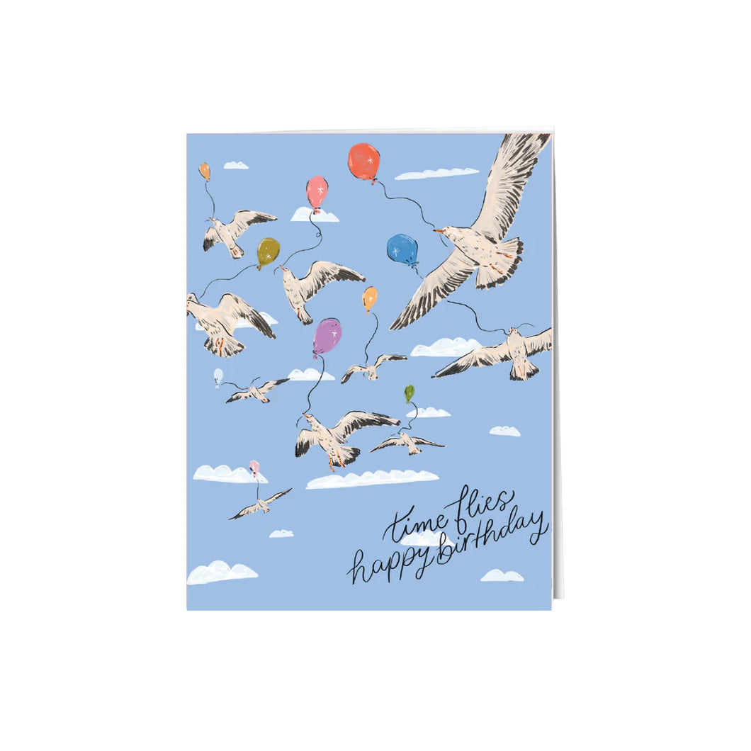 Greeting Card: Time Flies Birthday Birds