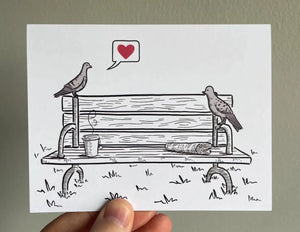 Greeting Card: Pigeon Love