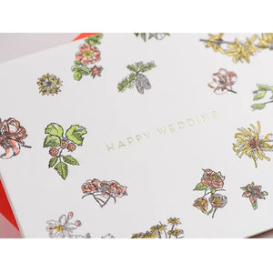 Greeting Card: Happy Wedding Florals
