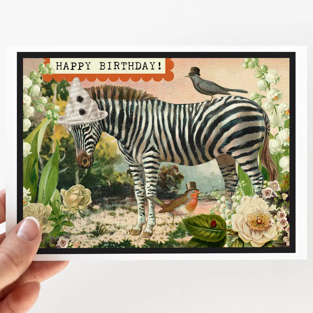 Greeting Card: Vintage Zebra
