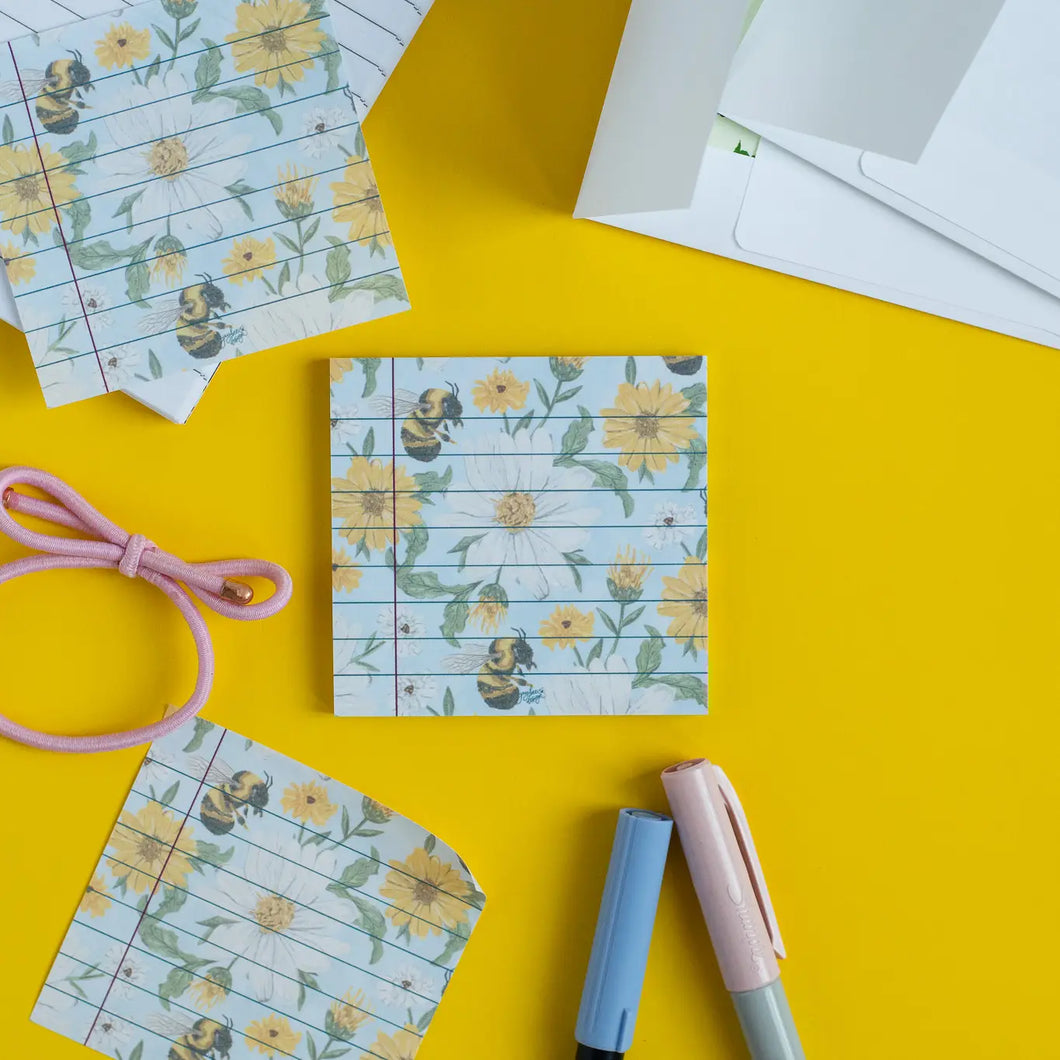 Notepad: Bee Floral Sicky Notes