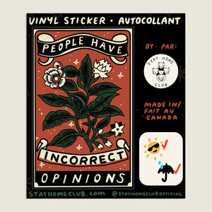 Sticker: INCORRECT OPINIONS