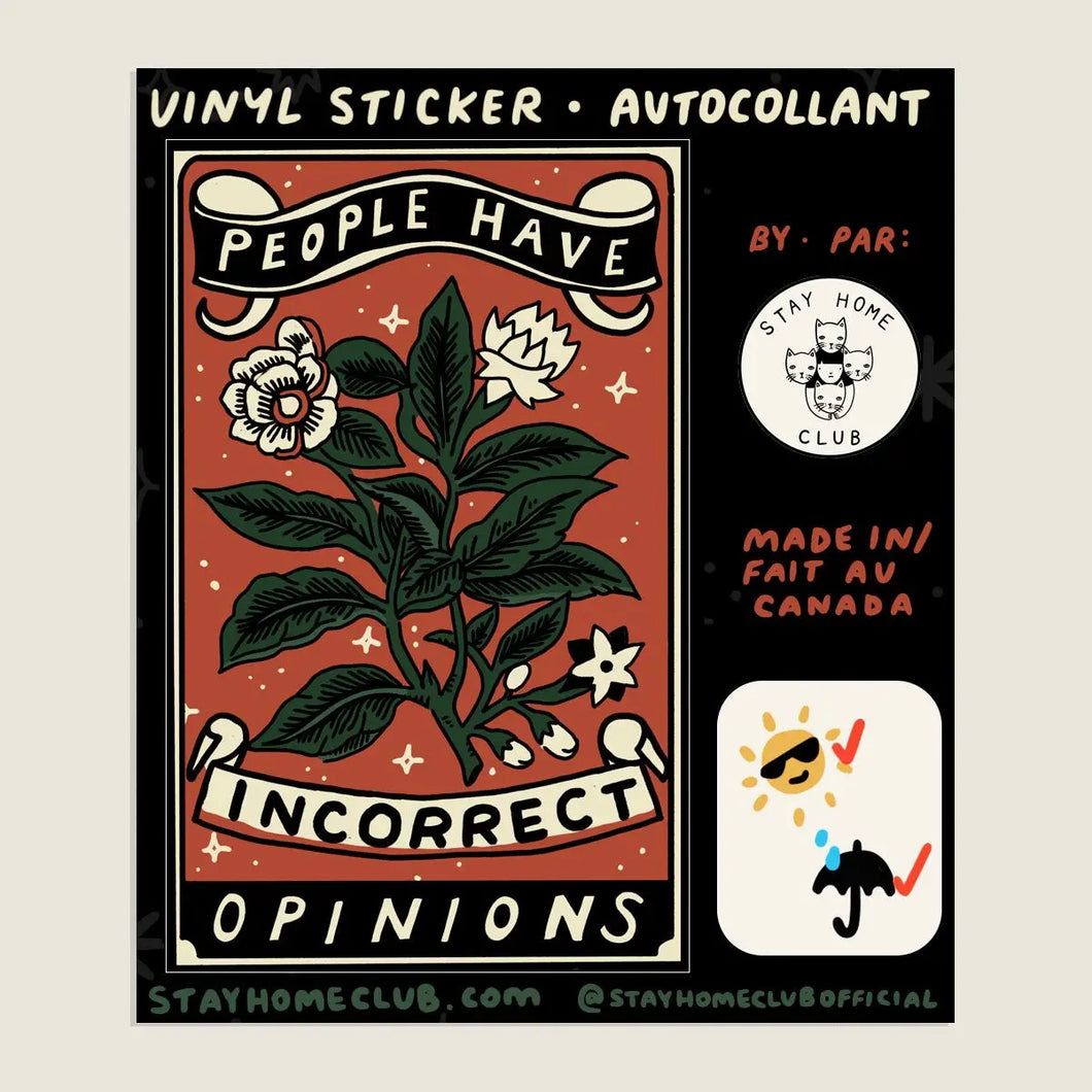 Sticker: INCORRECT OPINIONS