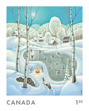 Load image into Gallery viewer, Canadian Postage: 2023 Holiday Winter Scene USA Stamps
