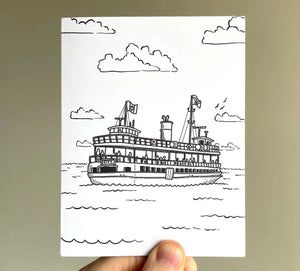 Greeting Card: Toronto Island Ferry