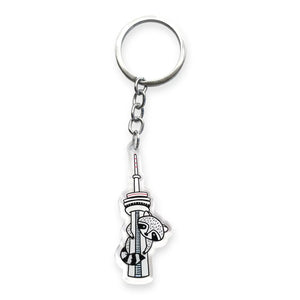 Keychain: CN Tower Raccoon