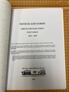 Book: Notices and Forms - Duke Street Post Office 1833-1839