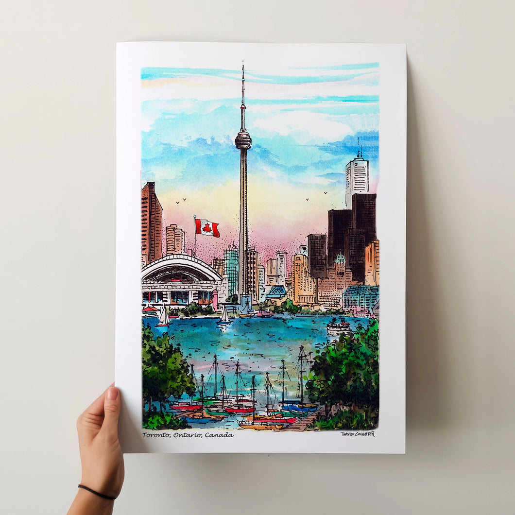 Print: CN Tower Skyline at Sunset