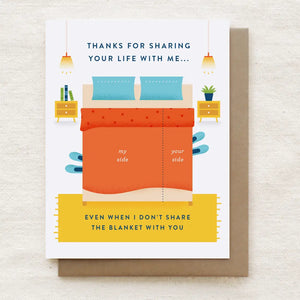 Greeting Card: Don't Share The Blanket