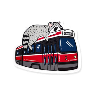 Sticker: Streetcar Raccoon