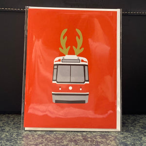 Greeting Card: Rudolph the Red Streetcar