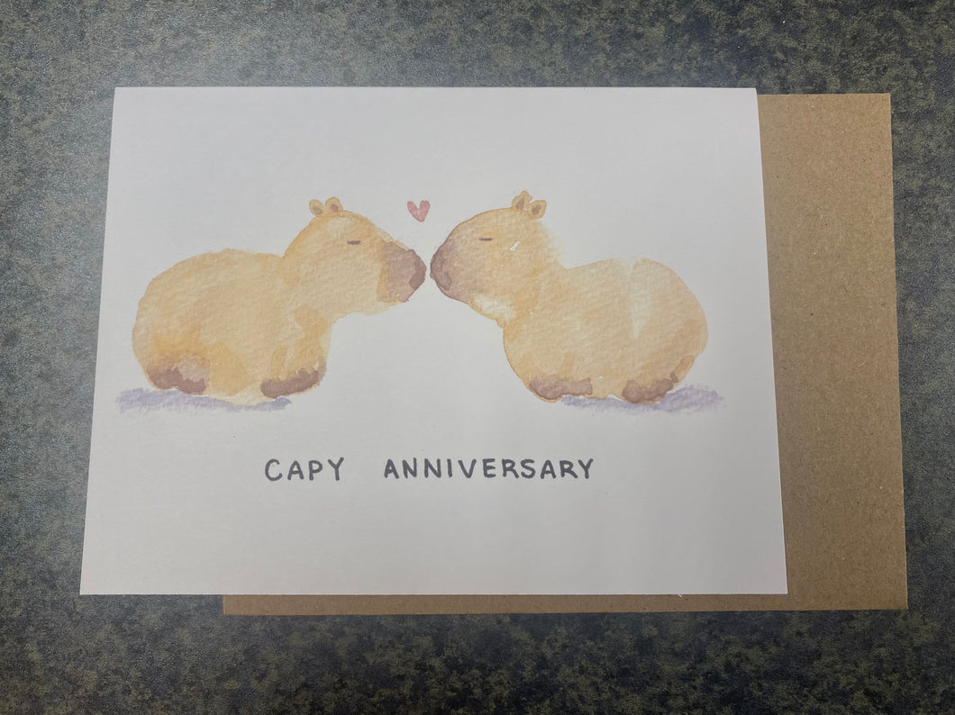 Greeting Card: Capybara Anniversary