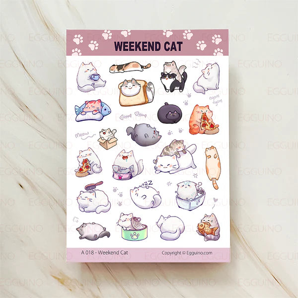 Sticker Sheet: Weekend Cat