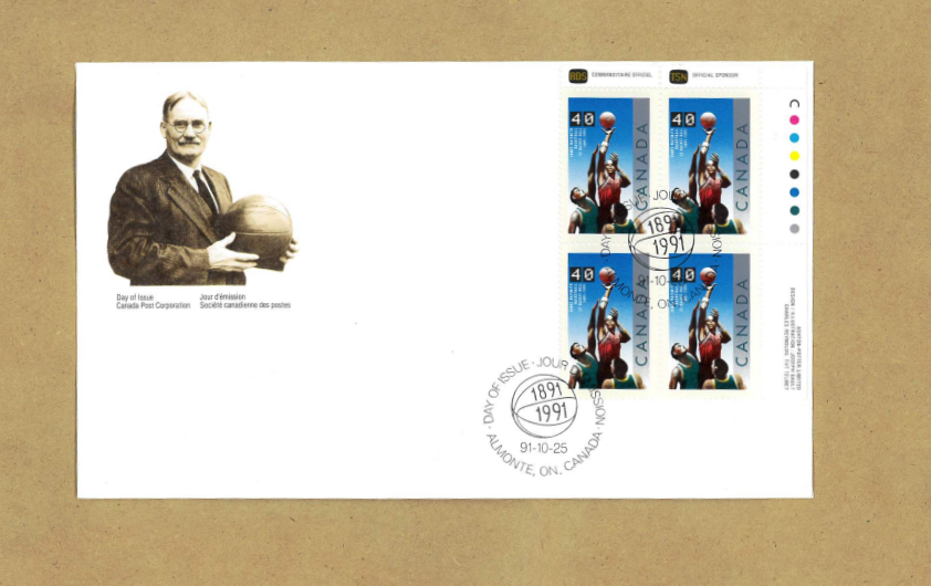 Canada Post Vintage: 1991 Basketball 100th Anniversary First Day Cover