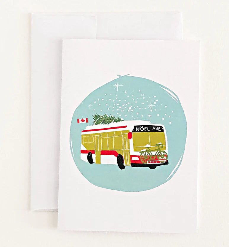 Greeting Card: Holiday TTC Bus (Noel Ave)