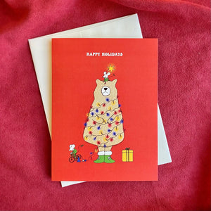 Greeting Card: Holiday Bear Tree