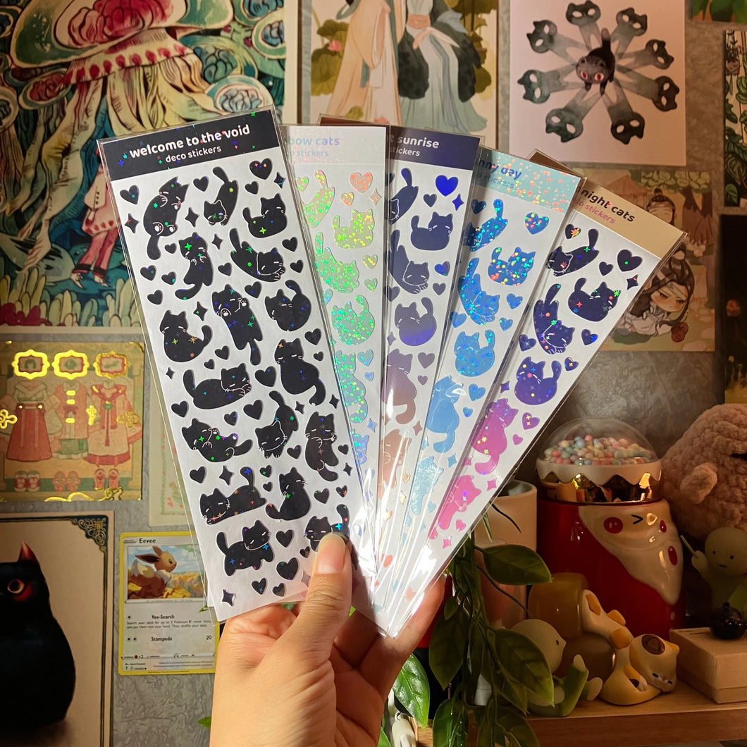 Sticker Sheet: Rainbow / Midnight Cats