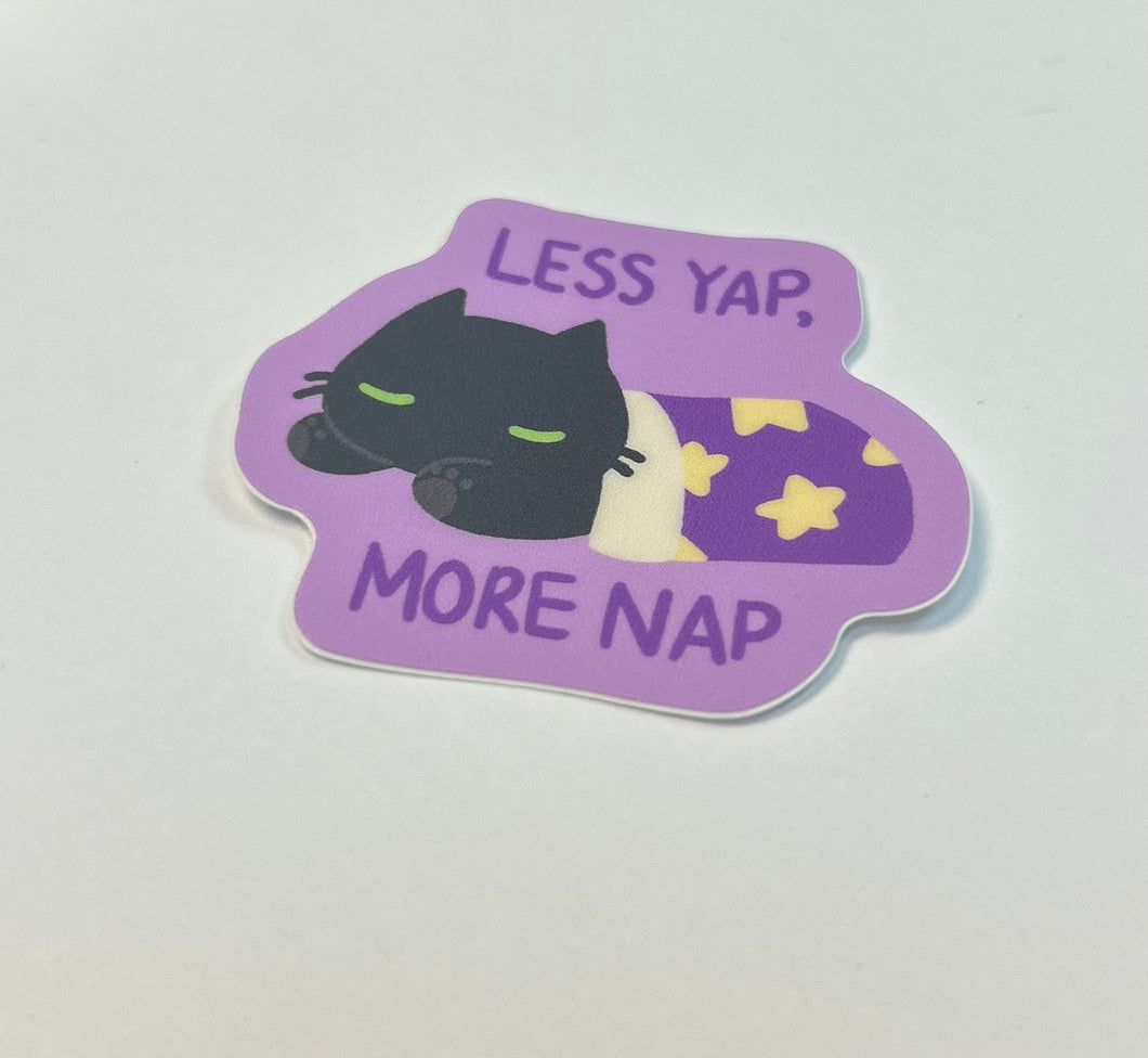 Sticker: less yap, more nap