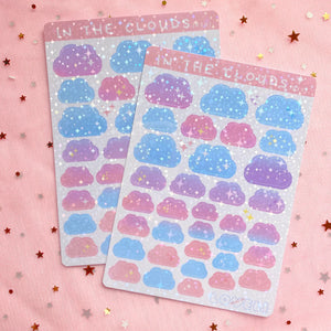 Sticker Sheet: Holographic Clouds