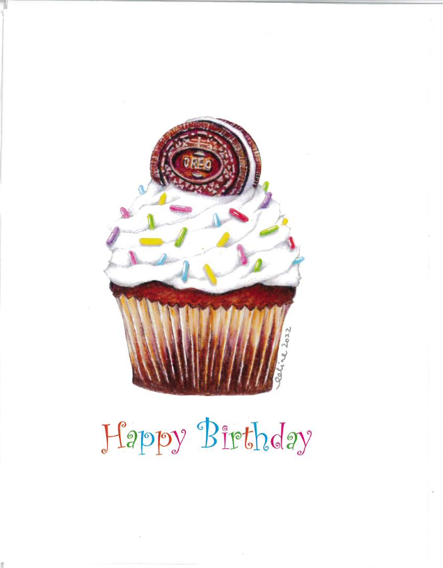 Greeting Card: Happy Birthday Cupcake