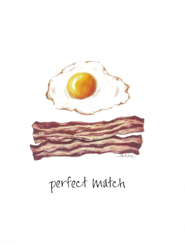 Greeting Card: Perfect Match (Bacon & Eggs)