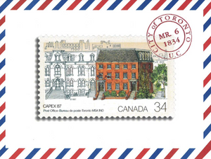 Postcard: Toronto's First Post Office Stamp