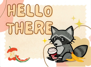 Postcard: Hello There Raccoon!