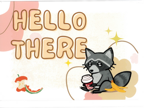 Greeting Card: Hello There - Raccoon