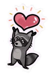 Sticker: Heart Raccoon